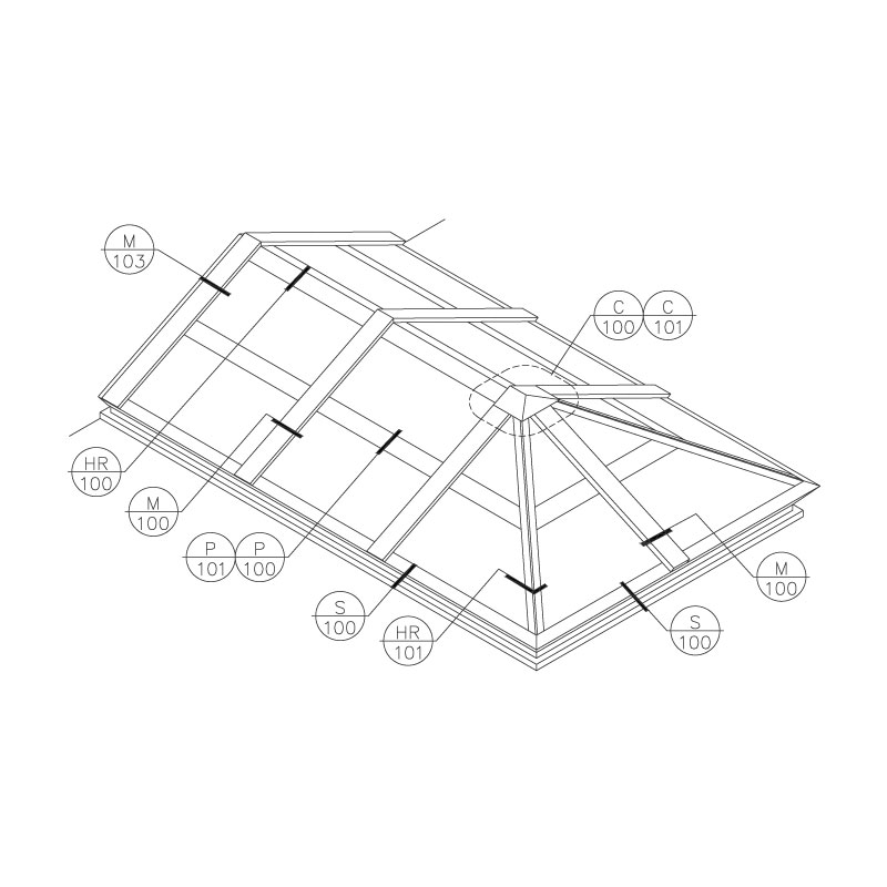 Hipped End Ridge Skylight Details & Drawings